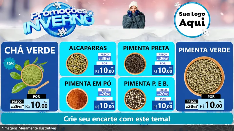 Modelo de TV para TV Horizontal com o tema Promoções de Inverno para Produtos Naturais