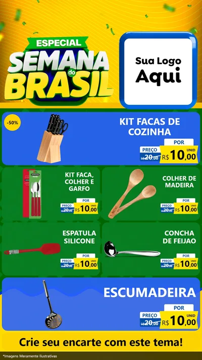Modelo de TV para TV Vertical com o tema Especial Semana do Brasil para Utilidades Domésticas