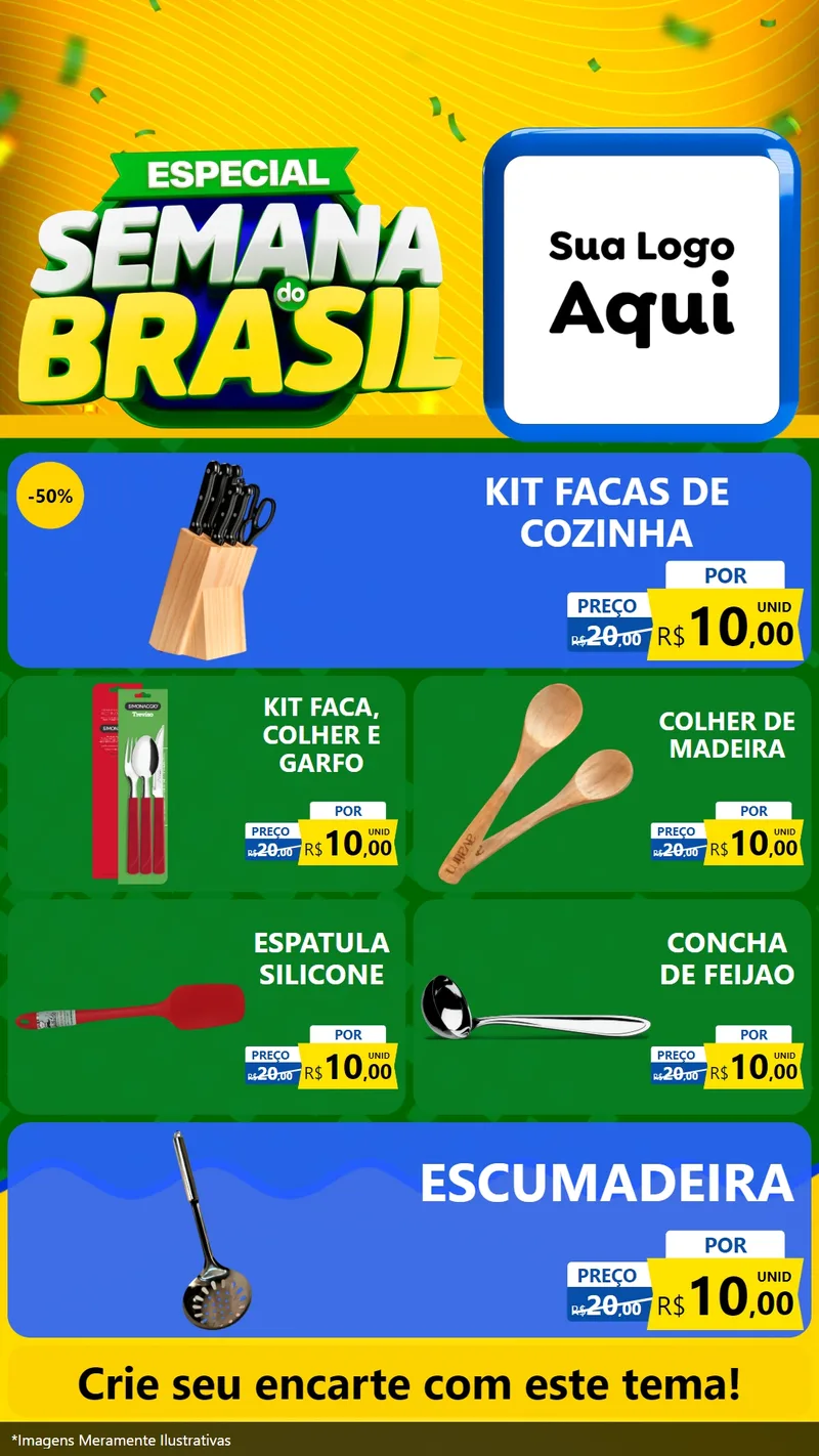 Modelo de TV para TV Vertical com o tema Especial Semana do Brasil para Utilidades Domésticas