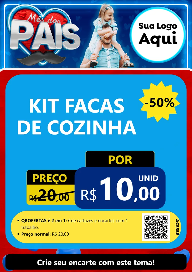 Modelo de Cartaz para Cartaz A4 Vertical com o tema Mês Dos Pais para Utilidades Domésticas