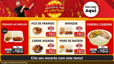 Modelo de TV para TV Horizontal com o tema Março de Ofertas! para Restaurante