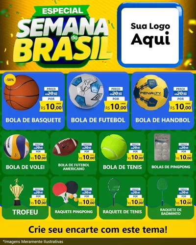 Modelo de Rede Social para Feed Instagram com o tema Especial Semana do Brasil para Artigos Esportivos