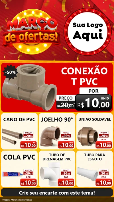 Modelo de Rede Social para Stories com o tema Março de Ofertas! para Tubos e conexões
