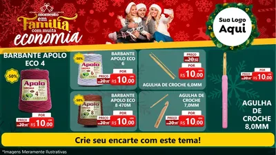 Modelo de TV para TV Horizontal com o tema Momento em Família (Natal) para Armarinho e Aviamentos