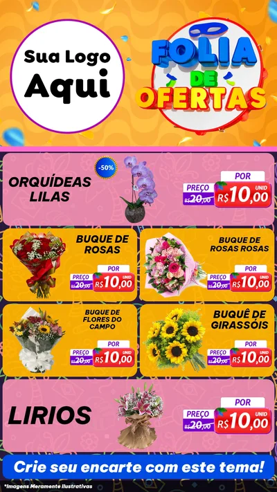 Modelo de TV para TV Vertical com o tema Folia de Ofertas para Floricultura e jardim
