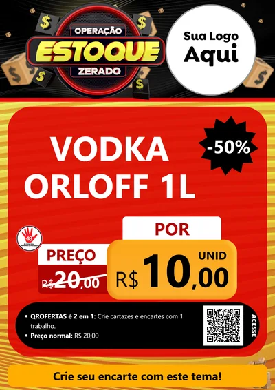 Modelo de Cartaz para Cartaz A4 Vertical com o tema Operação Estoque Zerado para Distribuidora de bebidas
