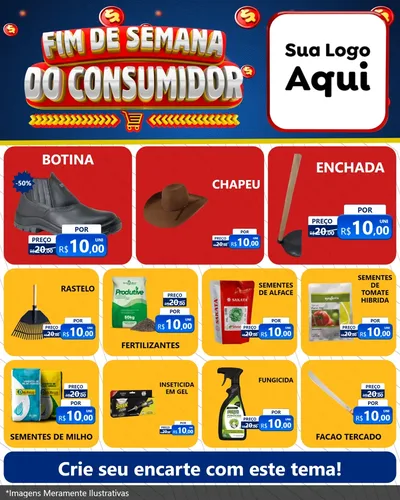 Modelo de Rede Social para Feed Instagram com o tema Fim de Semana do Consumidor para Agropecuária