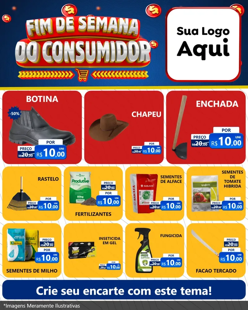 Modelo de Rede Social para Feed Instagram com o tema Fim de Semana do Consumidor para Agropecuária