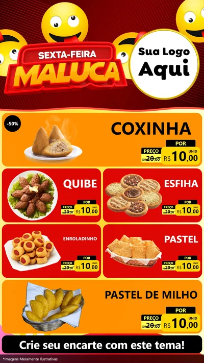 Modelo de TV para TV Vertical com o tema Sexta-feira Maluca para Salgadaria