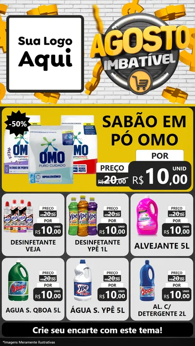 Modelo de Rede Social para Stories com o tema Agosto imbatível para Produtos de Limpeza