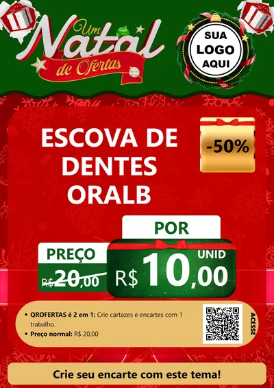 Modelo de Cartaz para Cartaz A4 Vertical com o tema Um Natal de Ofertas para Higiene Pessoal