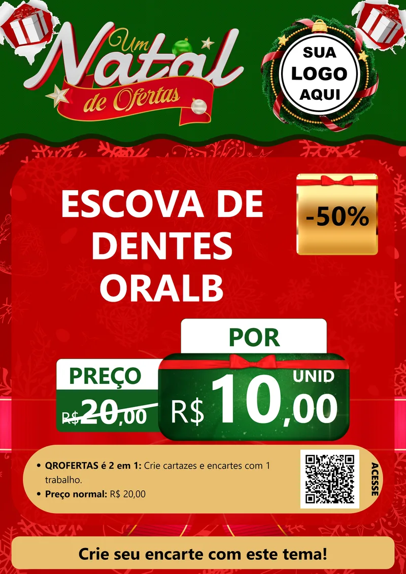 Modelo de Cartaz para Cartaz A4 Vertical com o tema Um Natal de Ofertas para Higiene Pessoal