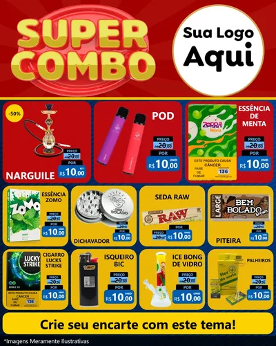 Modelo de Rede Social para Feed Instagram com o tema Super Combo para Tabacaria