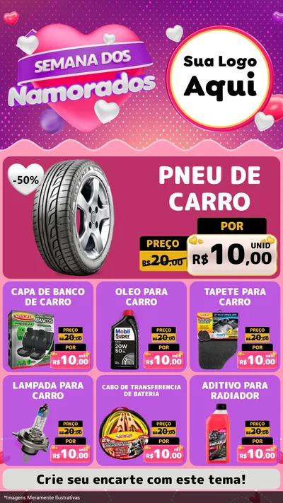 Modelo de Rede Social para Stories com o tema Semana dos Namorados para Auto peças