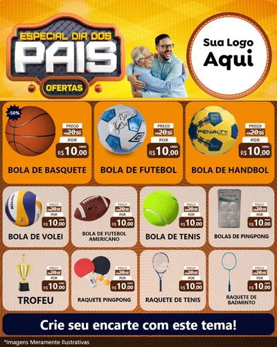 Modelo de Rede Social para Feed Instagram com o tema Especial Dia dos Pais para Artigos Esportivos