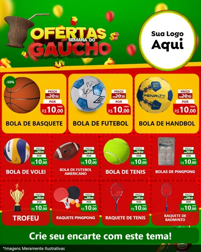 Modelo de Rede Social para Feed Instagram com o tema Ofertas Semana Do Gaúcho para Artigos Esportivos