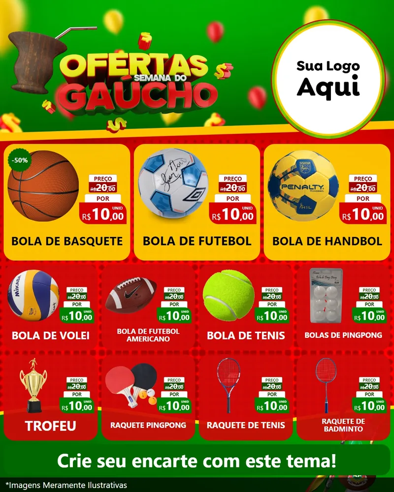 Modelo de Rede Social para Feed Instagram com o tema Ofertas Semana Do Gaúcho para Artigos Esportivos