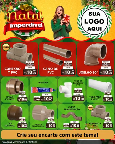 Modelo de Rede Social para Feed Instagram com o tema Natal Imperdível para Tubos e conexões