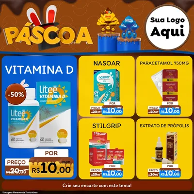 Modelo de Rede Social para Feed Facebook com o tema Páscoa para Farmácia