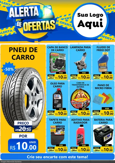 Modelo de Encarte para Encarte A4 Vertical com o tema Alerta de Ofertas para Auto peças