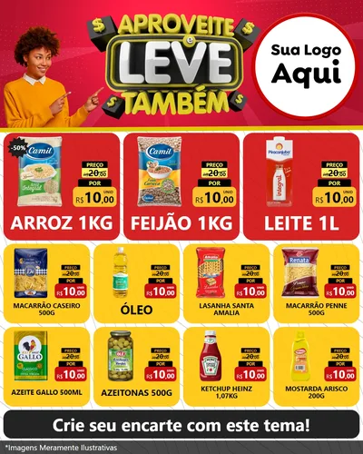 Modelo de Rede Social para Feed Instagram com o tema Aproveite e Leve Também para Supermercado