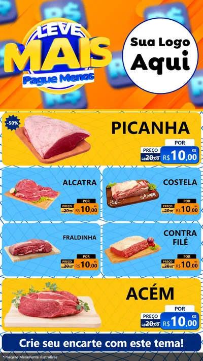 Modelo de TV para TV Vertical com o tema Leve Mais, Pague Menos para Açougue