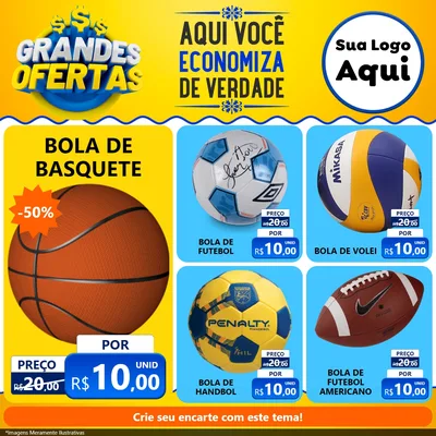 Modelo de Rede Social para Feed Facebook com o tema Grandes Ofertas para Artigos Esportivos