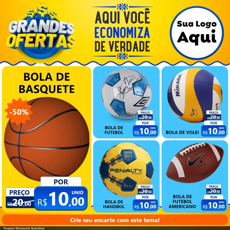 Modelo de Rede Social para Feed Facebook com o tema Grandes Ofertas para Artigos Esportivos