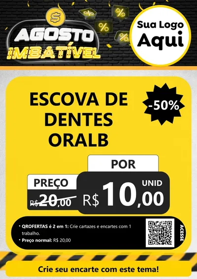 Modelo de Cartaz para Cartaz A4 Vertical com o tema Agosto Imbatível para Higiene Pessoal
