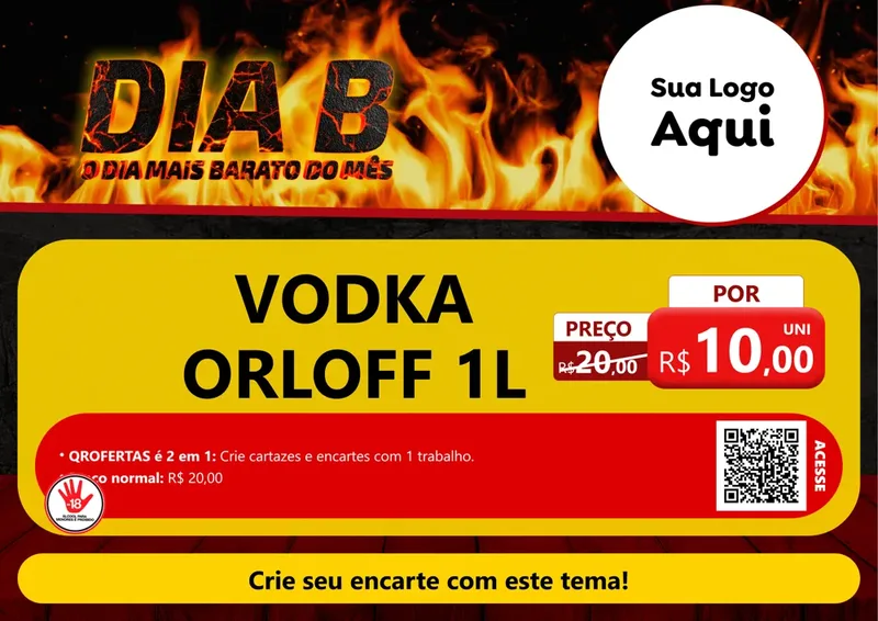 Modelo de Cartaz para Cartaz A4 Horizontal com o tema Dia B para Distribuidora de bebidas