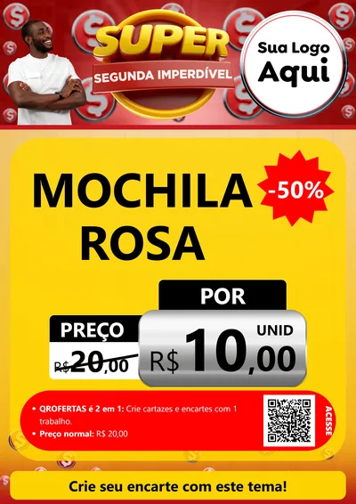 Modelo de Cartaz para Cartaz A4 Vertical com o tema Super Segunda Imperdível para Papelaria