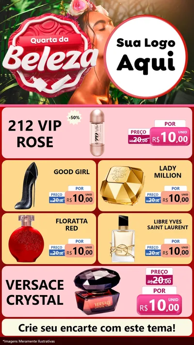 Modelo de TV para TV Vertical com o tema Quarta da Beleza para Perfumes