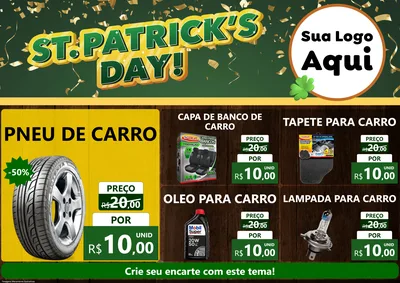 Modelo de Encarte para Encarte A4 Horizontal com o tema St Patriks Day para Auto peças