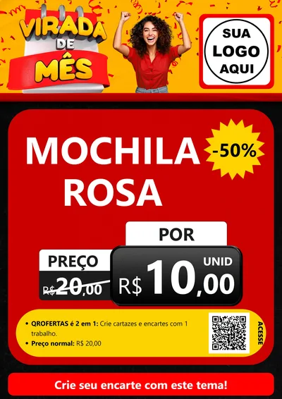 Modelo de Cartaz para Cartaz A4 Vertical com o tema Virada de Mês para Papelaria
