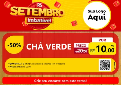 Modelo de Cartaz para Cartaz A4 Horizontal com o tema Setembro Imbatível para Produtos Naturais