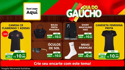 Modelo de TV para TV Horizontal com o tema Dia do Gaúcho para Roupas e acessórios