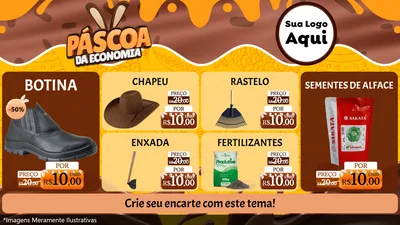 Modelo de TV para TV Horizontal com o tema Páscoa da Economia para Agropecuária
