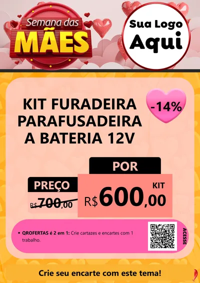 Modelo de Cartaz para Cartaz A4 Vertical com o tema Semana das Mães para Maquinas e Ferramentas