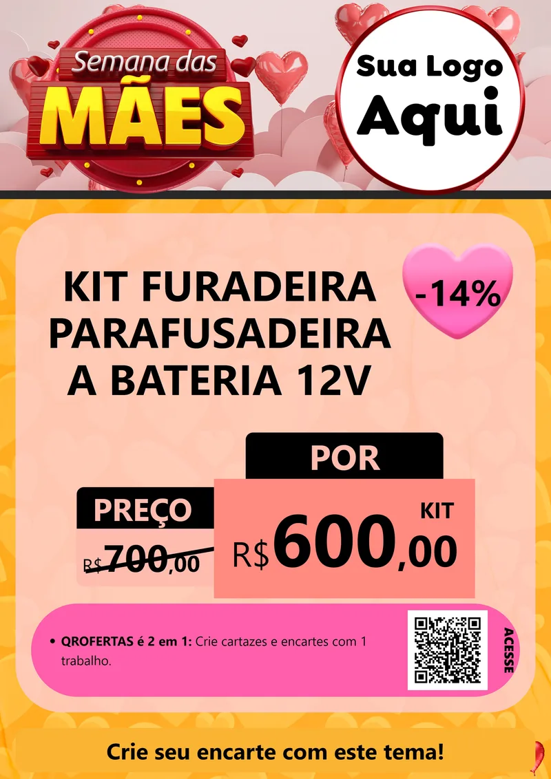 Modelo de Cartaz para Cartaz A4 Vertical com o tema Semana das Mães para Maquinas e Ferramentas
