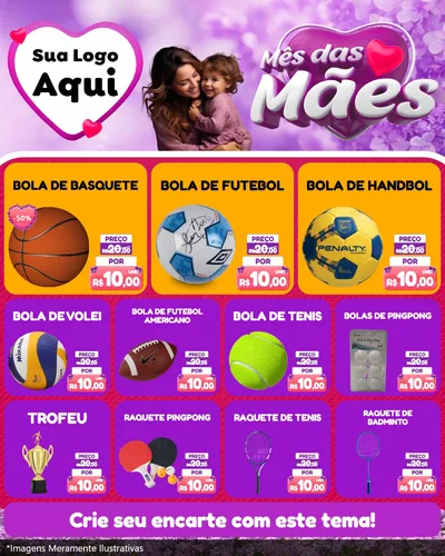 Modelo de Rede Social para Feed Instagram com o tema Mês das Mães para Artigos Esportivos