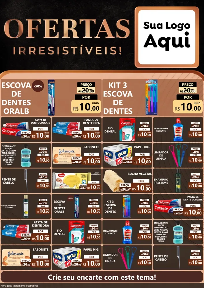 Modelo de Encarte para Encarte A4 Vertical com o tema Ofertas Irresistíveis! para Higiene Pessoal