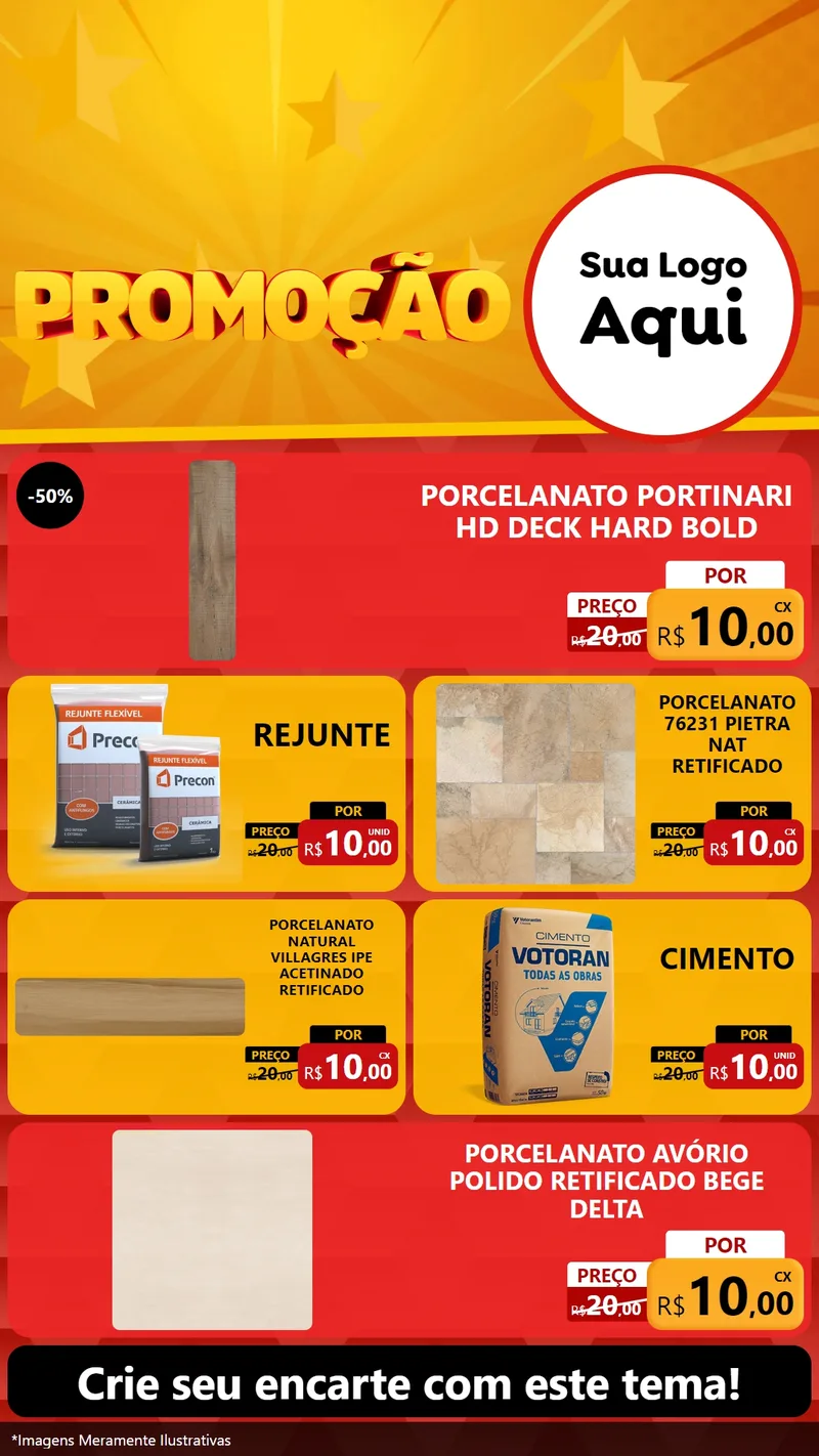 Modelo de TV para TV Vertical com o tema Promoção para Pisos e revestimentos