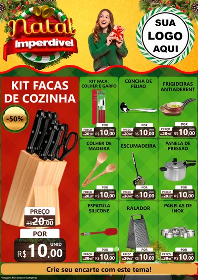Modelo de Encarte para Encarte A4 Vertical com o tema Natal Imperdível para Utilidades Domésticas