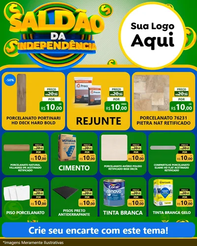 Modelo de Rede Social para Feed Instagram com o tema Saldão da Indepêndencia para Pisos e revestimentos