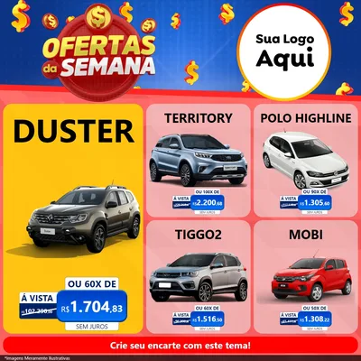 Modelo de Rede Social para Feed Facebook com o tema Ofertas Da Semana para Concessionaria de Carros