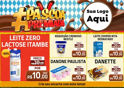 Modelo de Encarte para Encarte A4 Horizontal com o tema Páscoa Premiada para Frios e Laticínios