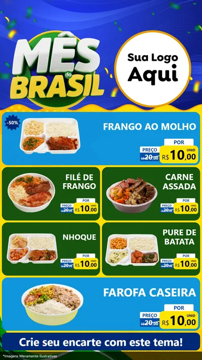 Modelo de TV para TV Vertical com o tema Mês do Brasil para Restaurante