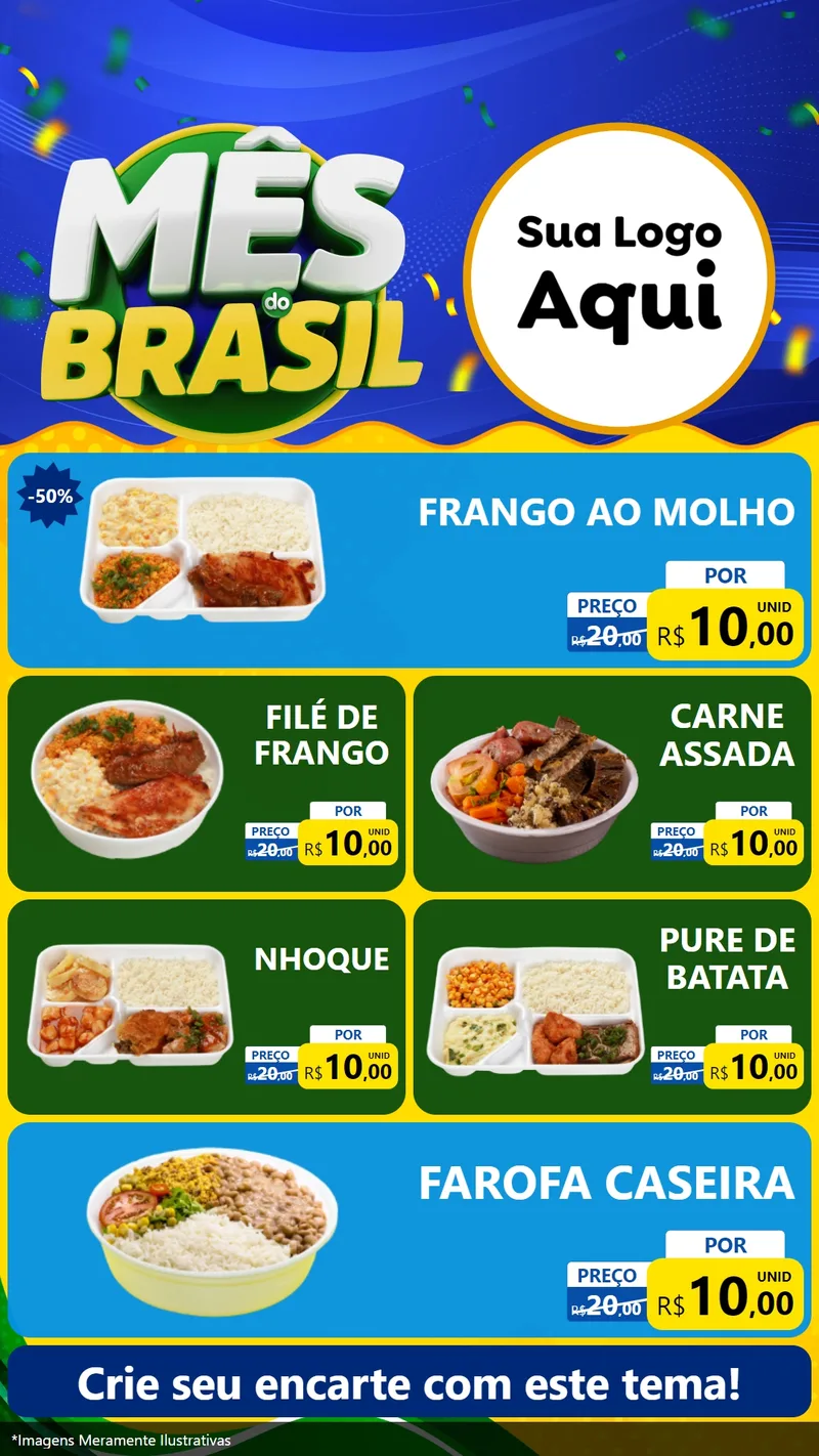Modelo de TV para TV Vertical com o tema Mês do Brasil para Restaurante