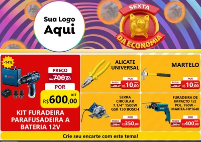 Modelo de Encarte para Encarte A4 Horizontal com o tema Sexta da Economia para Maquinas e Ferramentas