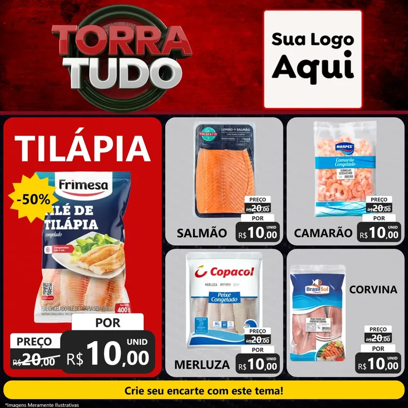 Modelo de Rede Social para Feed Facebook com o tema Torra Tudo para Peixaria